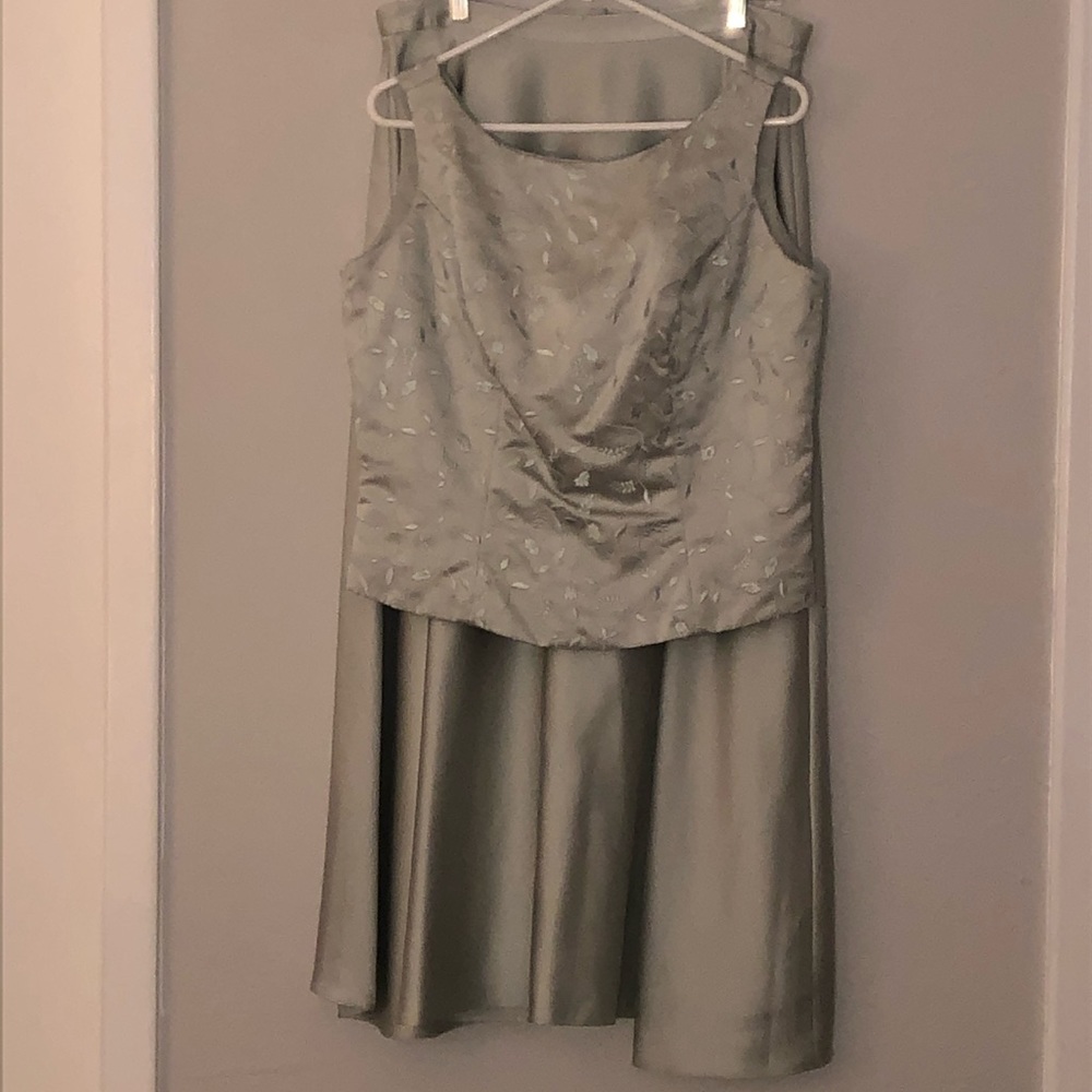 Mori Lee olive green top and skirt